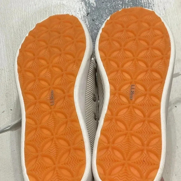 LL BEAN WO SIZE 8 TAUPE SLIP ON  BOAT SHOE EXCELLENT CLEAN CONDITION LACE UP - Picture 14 of 15